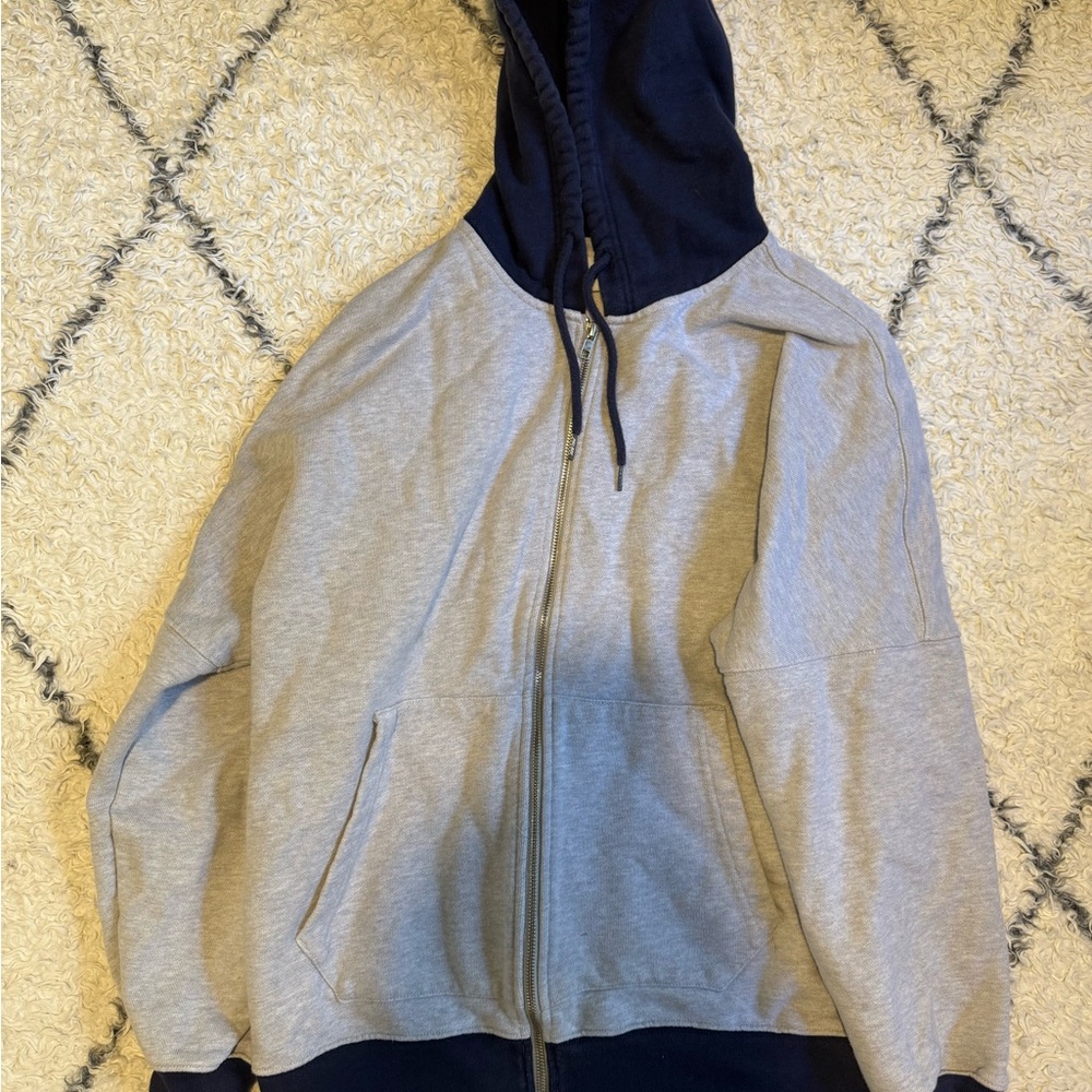 PALACE Gray and Navy Hoodie